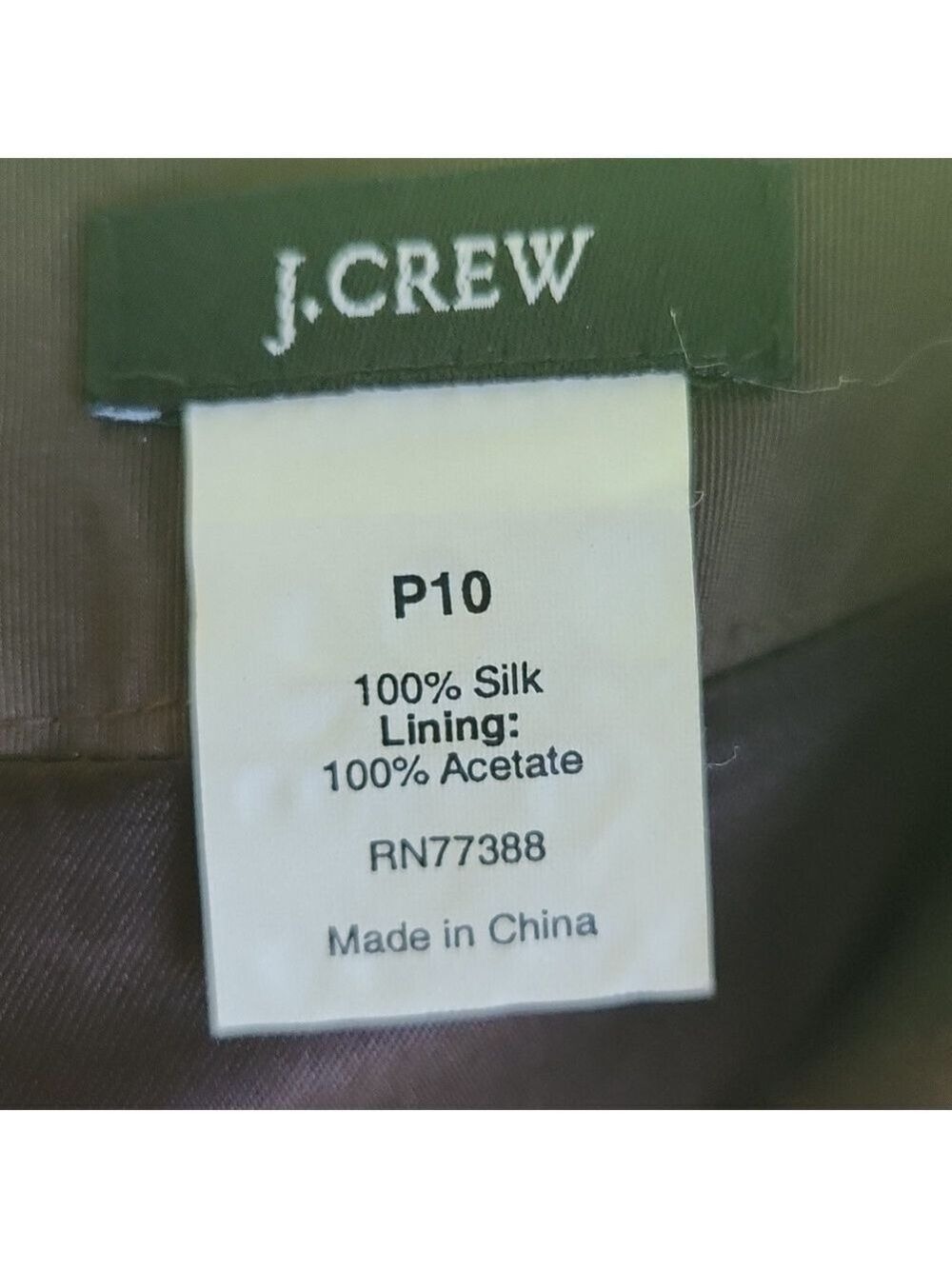 J Crew Emma Women's Silk Dress Size P10 Brown Silk Faille Bow Strapless‎ Zipper - Picture 9 of 12
